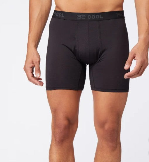 32 Degrees Men's Size Large (36-38), Comfort Mesh Boxer Briefs, 6-pack, Black