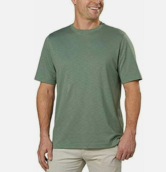 Kirkland Signature Men's Size Small, Short Sleeve Pima Cotton Slub Tee, Green