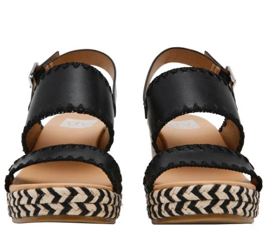 DV by Dolce Vita Ladies' Size 9.5 Wedge Heel Strap Sandals, Black