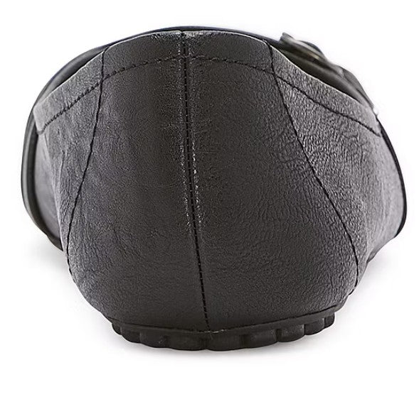 Pop Women's Size 7 M, Nelly Casual Ballet Flats, Black, Buckle Accents (NO BOX)