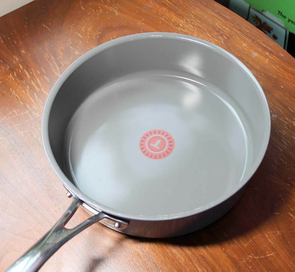 T-fal Excellence Ceramic Non-Stick 3.25-qt Covered Sautepan, Blue, Pre-owned