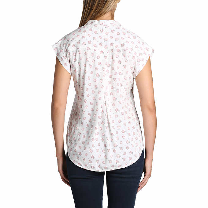 Jachs Girlfriend Ladies' Size Large Short Sleeve Blouse, White, Customer Return