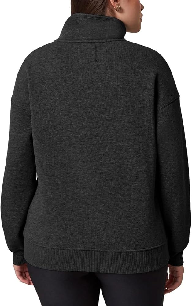 Mondetta Ladies' Size Large (12-14) Fleece Full Zip Jacket, Heather Black