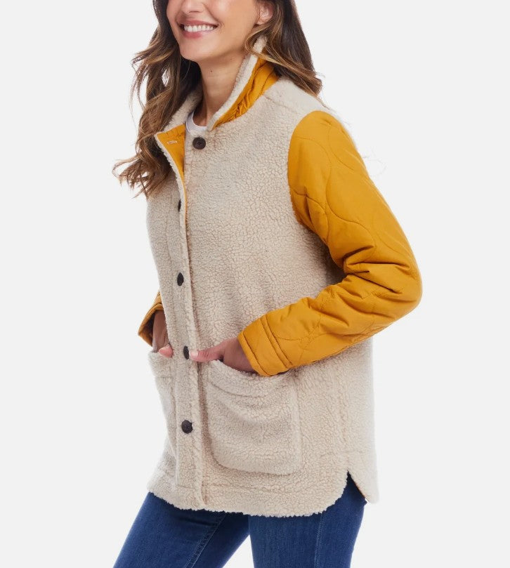Weatherproof Vintage Ladies Size Large (12-14) Quilted Mixed Media Jacket