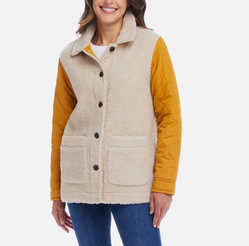 Weatherproof Vintage Ladies Size Large (12-14) Quilted Mixed Media Jacket