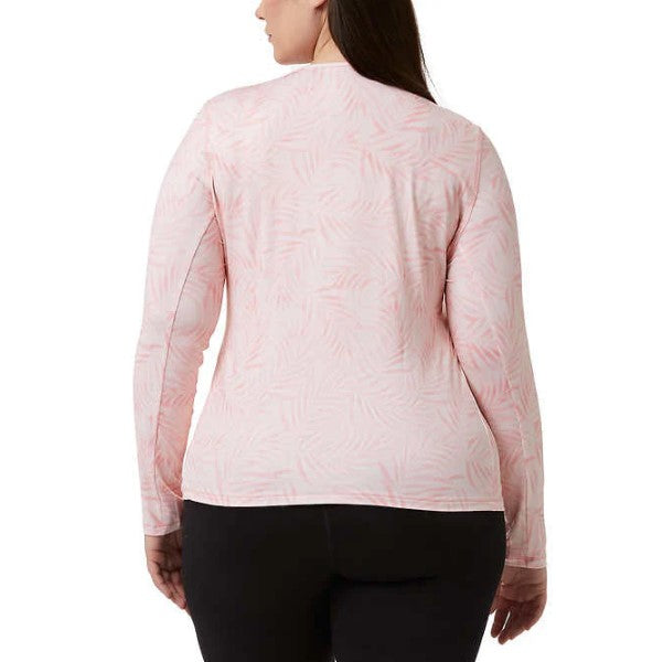 32 Degrees Ladies' Size XXL, UPF 50+ Long Sleeve Sun Tee, Summer Palm Pink