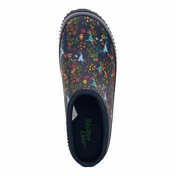Western Chief Ladies' Size 6, Garden Clog, Navy Hummingbird, Customer Return