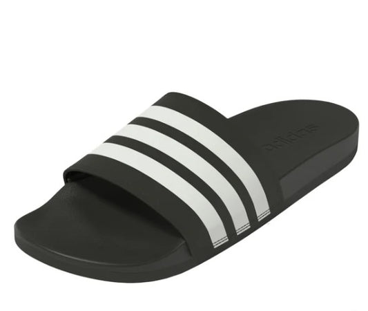 adidas Adilette Size Men 5 /Women 6 Comfort Slide Sandals, Black & White, New (NO BOX)