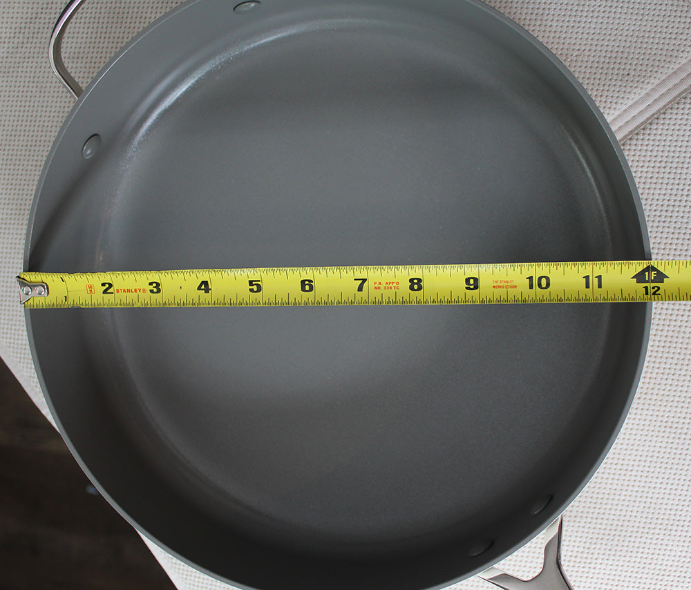 GreenPan Eras Ceramic Non-Stick 4.5 Quart Sautepan w/ Silicone Rim Glass Lid