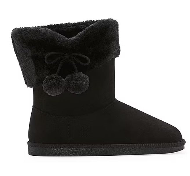 Thereabouts Little Kid Size 13, Girls Willa Faux Fur Lined Winter Boots, Black