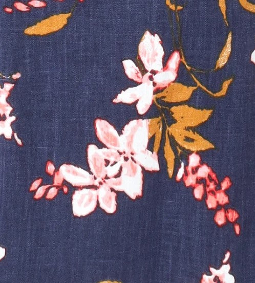 Nicole Miller Ladies' Size XXL (18) Linen Blend Dress, Blue Floral Print