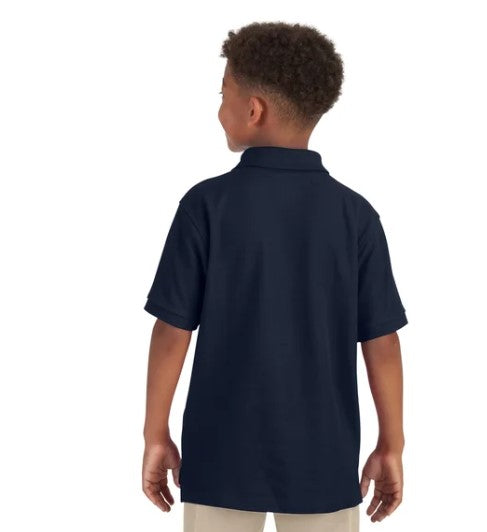 French Toast Youth Size Large (10-12) 2-pack Short Sleeve Polo, Navy Blue