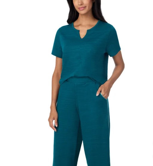 Carole Hochman Midnight Women's Size Small (6-8) 3-piece PJ Set, Teal