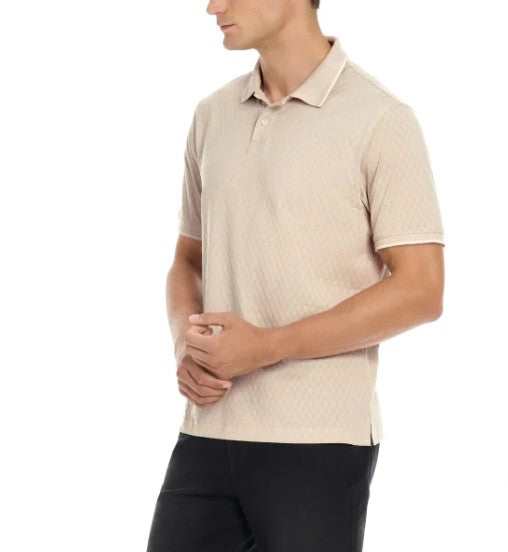 Ted Baker Men’s Size X-Large 2-Button Cotton Polo Shirt, Tan