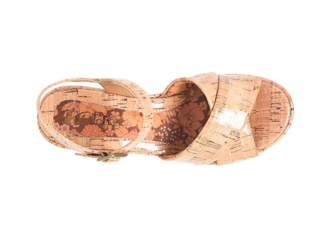 Korks Women's Size 11 M, Calda Platform Comfort Sandals, Light Tan