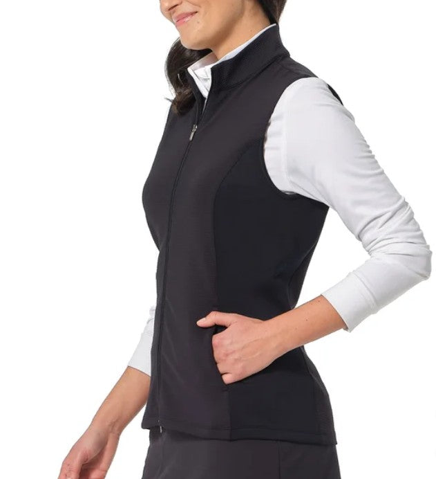 Greg Norman Women's Size Large (12-14) Ribbed Vest, Black