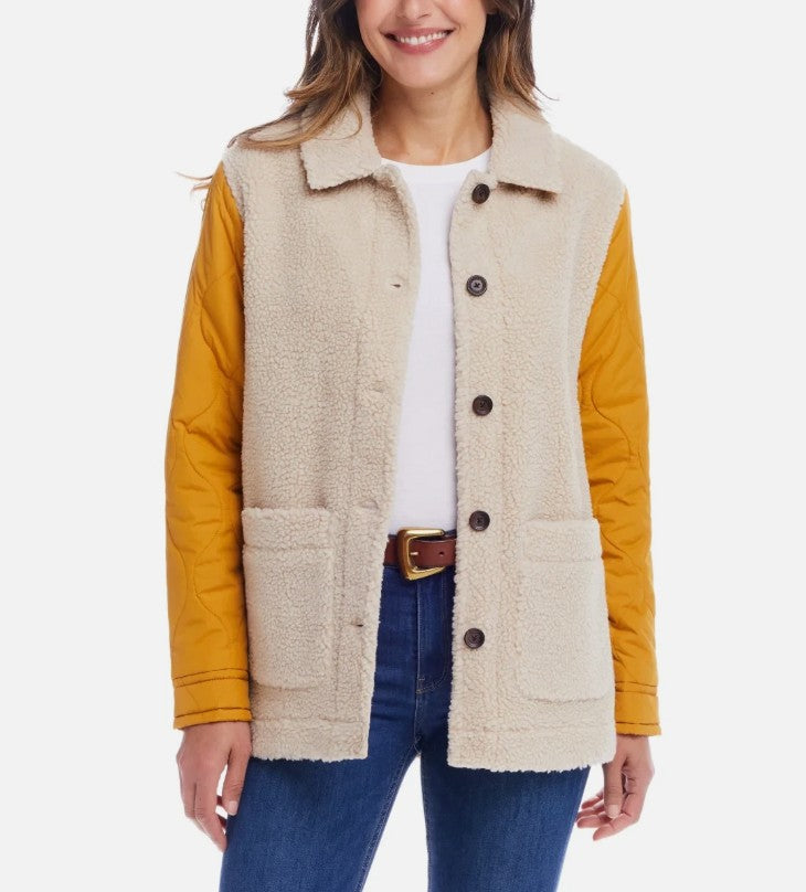 Weatherproof Vintage Ladies Size Large (12-14) Quilted Mixed Media Jacket
