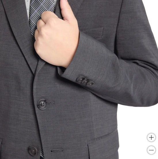 Kenneth Cole Youth Size 10, 2-Piece Suit Set, Jacket and Pants, Gray