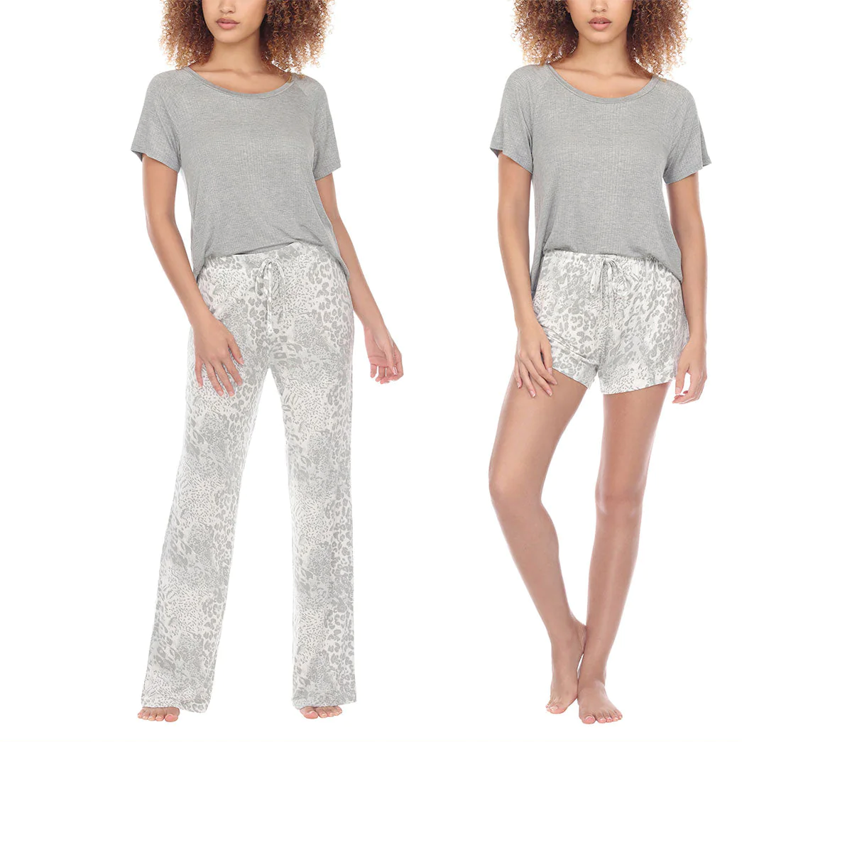 Honeydew Women's Size Large, 3-PC Pajama Set, Gray Animal Print, Customer Return