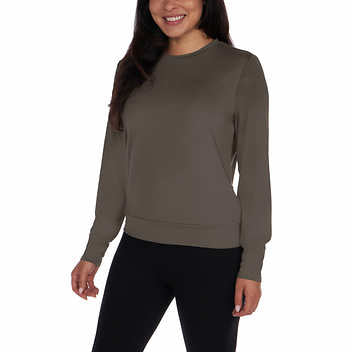 Lukka Lux Ladies' Size X-Large Long Sleeve Active Top, 2-pk Green/Plum, Customer Return