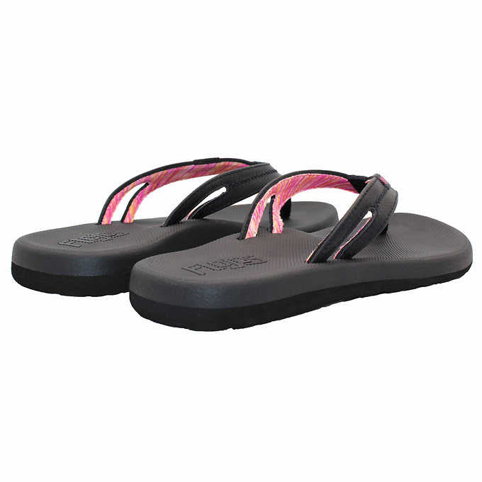 Flojos Ladies Size 8 Flip Flops Sandals Thongs, Black