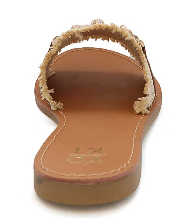 Yoki Women's Size 6.5, Karmen-20 Flat Sandals, Beige