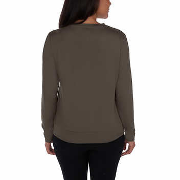 Lukka Lux Ladies' Size X-Large Long Sleeve Active Top, 2-pk Green/Plum, Customer Return