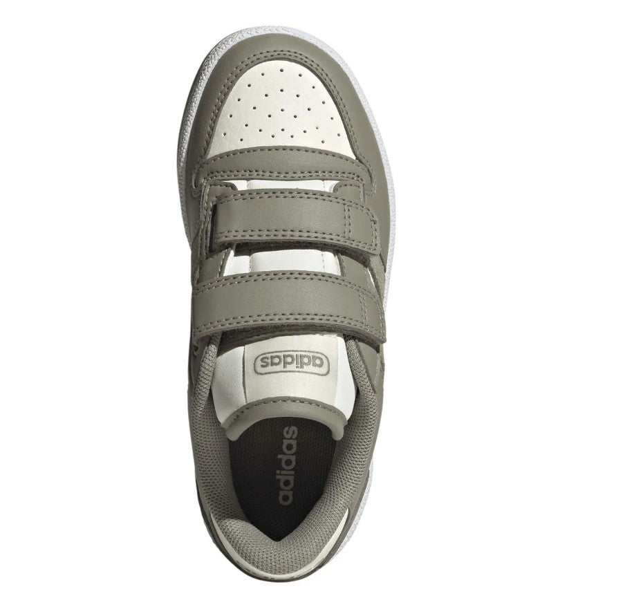 adidas Break Start Kid's Size 11, Court Shoes Hook & Loop, Silver Pebble