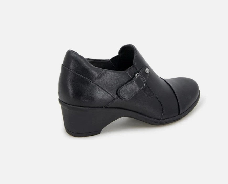 JBU Kyley Ladies' Size 7.5 Heeled Adjustable Comfort Shoes, Black, Return