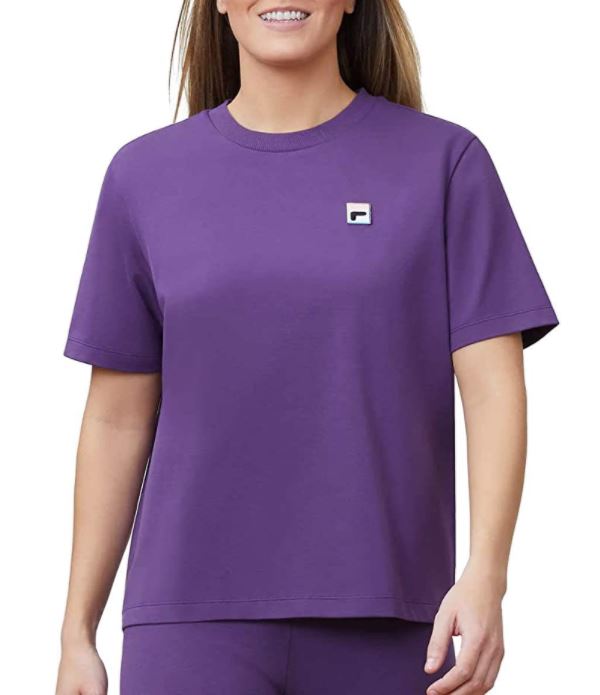Fila Women's Size Small Short Sleeve Top T-Shirt Tee, Gothic Grape (Purple)