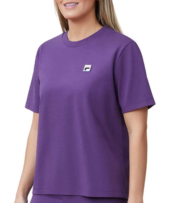 Fila Women's Size Small Short Sleeve Top T-Shirt Tee, Gothic Grape (Purple)