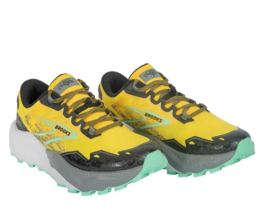 Brooks Men's Size 13 Caldera 7 Ultra Trail Shoe Sneaker, Yellow, New in box