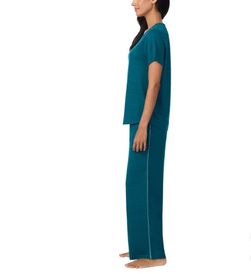 Carole Hochman Midnight Women's Size Small (6-8) 3-piece PJ Set, Teal