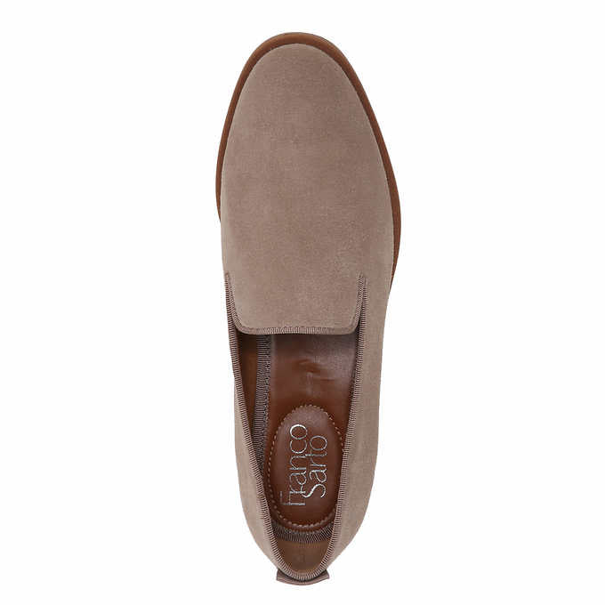 Franco Sarto Ladies Size 7 Loafers Suede Upper Slip on Shoes, Tan, New with Tags