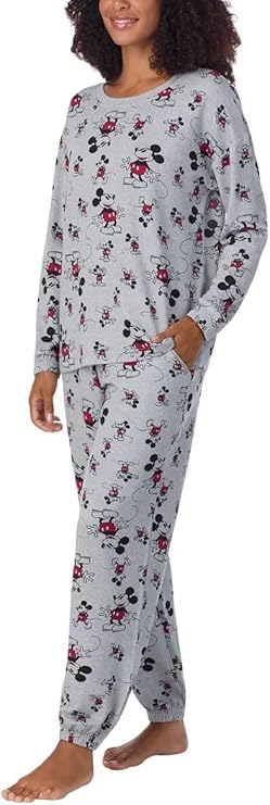 Disney Ladies' Size Large (12-14) 2-PC Fleece Pajama Lounge Set, Mickey Mouse