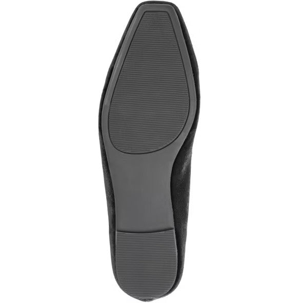Journee Collection Silas Womens Size 9.5, Square Toe Flats Loafers, Black Velvet