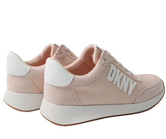 DKNY Ladies' Size 8 Lace Up Sneakers Shoes, Pink (Blush)
