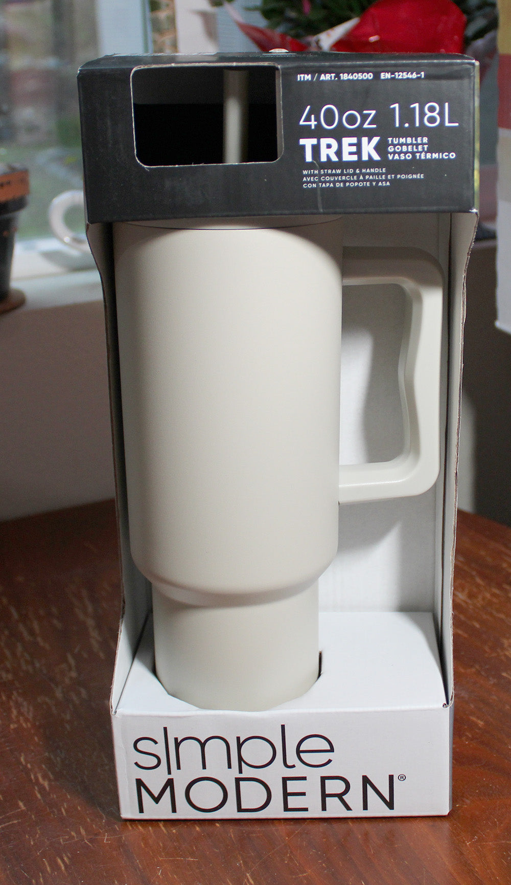 Simple Modern Trek Tumbler, 40oz with Lid & Straw, Almond