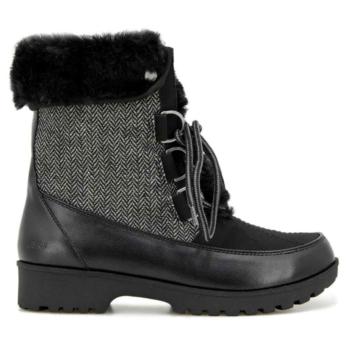 JBU by Jambu Ladies' Size 9, Mid-Calf Winter Boot, Black Herringbone, Customer Return