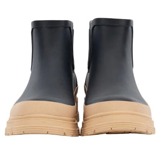Chooka Ladies' Size 9 CH Storm Chelsea Rain Boot, Black/Tan, New in Box