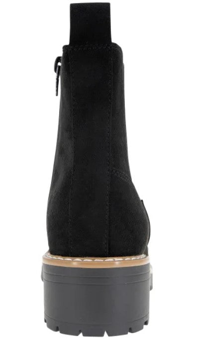 Kensie Kayla Ladies' Size 7.5, Chelsea Faux Suede Boot, Black, Customer Return