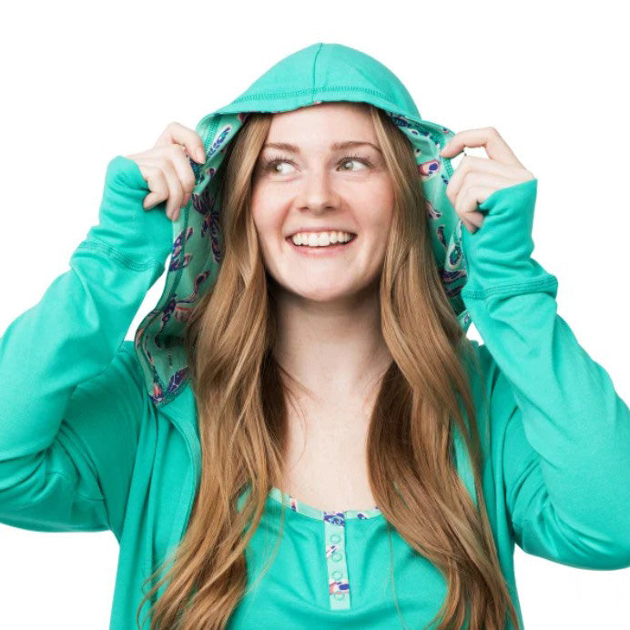 Munki Munki Ladies’ Size Large (10-12) 3 piece Lounge Set, Teal (Dragonflies)