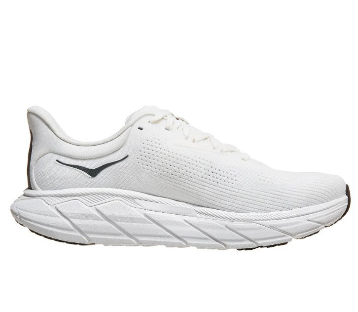 Hoka Men's Size 13 D, Arahi 7 Lace-up Shoes Sneakers, Blanc De Blanc/Steel Wool