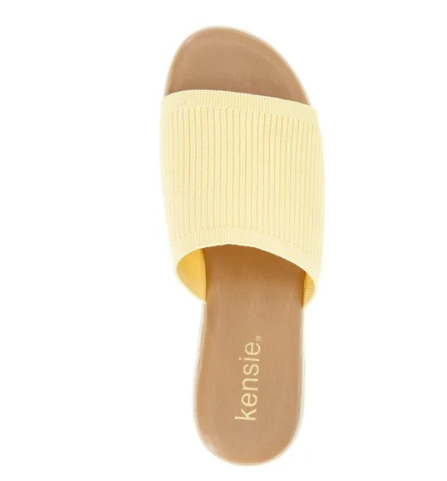 Kensie Women's Size 9 Knit Slip On Sandals, Yellow New (NO BOX)