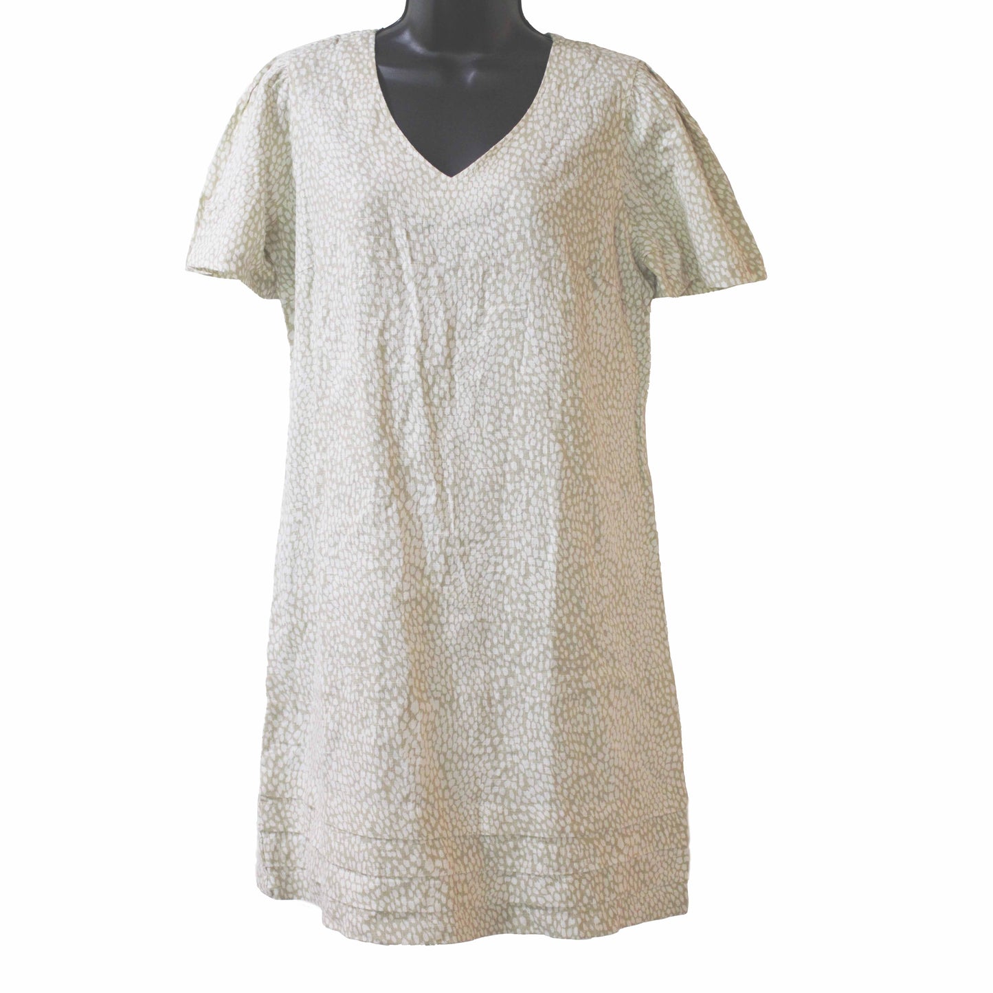 Nicole Miller Ladies' Size Small Linen Blend Dress, Beige/White Print