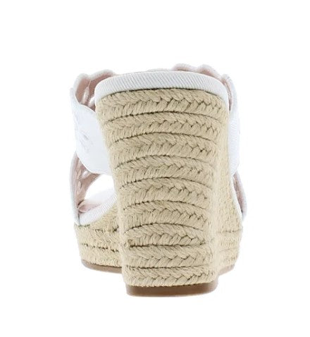 Draper James Ladies' Size 9 Wedge Sandal 3.5" Heel, White, NWOB