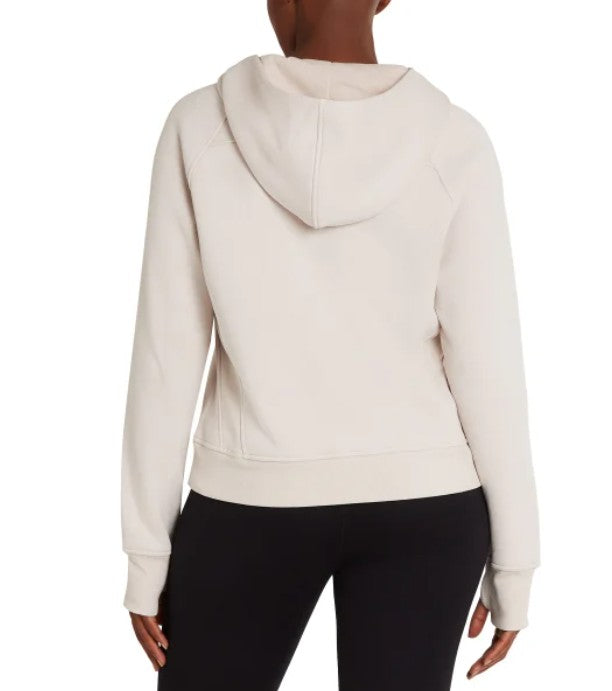 Danskin Ladies' Size XL (16) Half Zip Hoodie, Tan (Moonbeam)