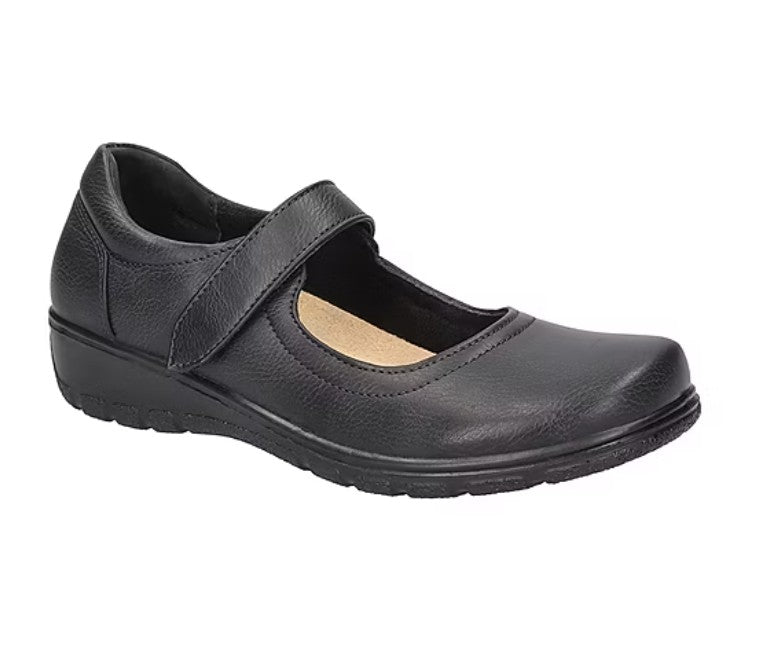 Easy Street Archer Women's Size 6.5 WW, Round Closed Toe Mary Jane Shoes, Navy