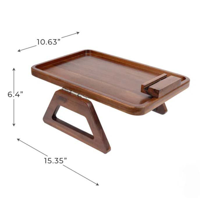 Smart Design Acacia Sofa Armrest Tray, 15.3” L x 10.6” W x 6.4” H, Open Box