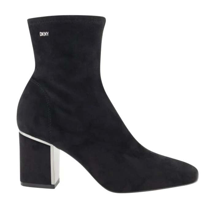 DKNY Ladies' Size 11 Stretch Bootie Block Heel Boots, Black